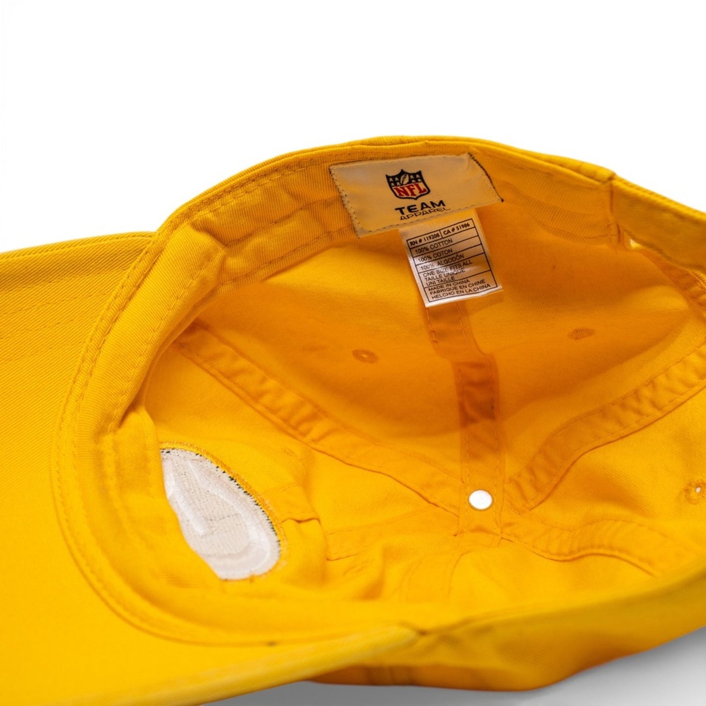 NFL Team Apparel Green Bay Packers Hat Adult OSFM Yellow Distressed Strapback