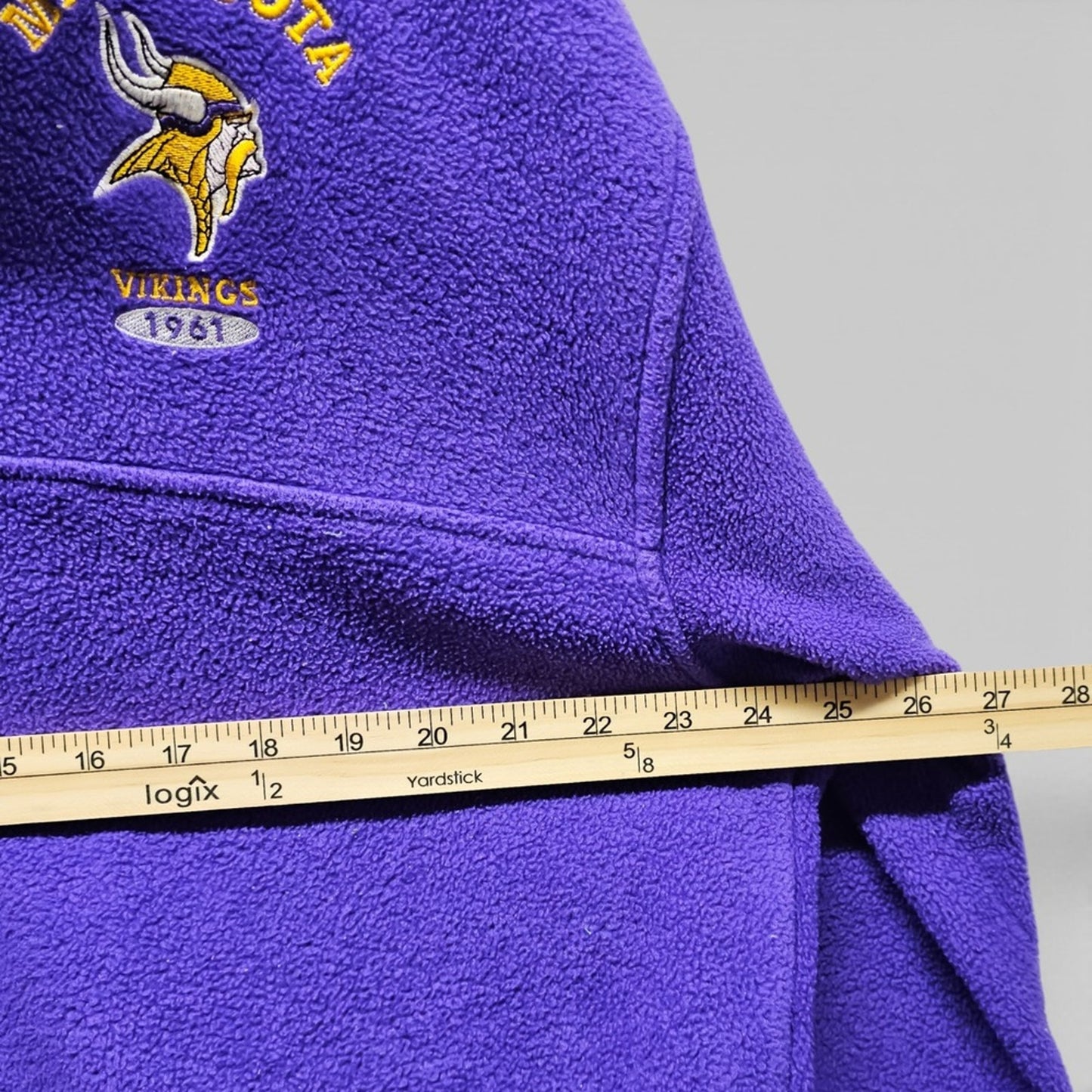 Vintage NFL Minnesota Vikings Fleece Pullover Mens XL Purple Quarter Zip Logo