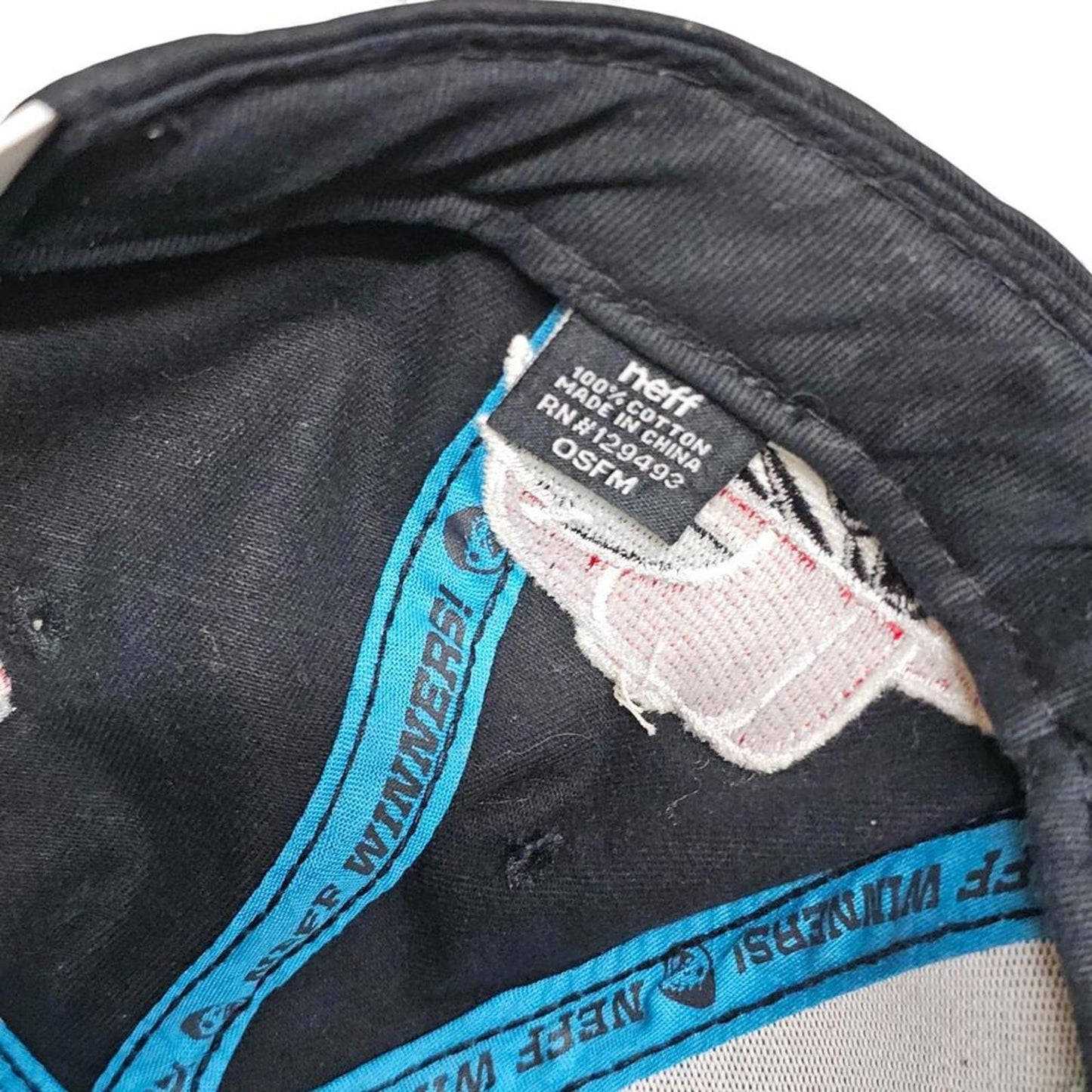 NEFF Headwear Snapback Hat Mens Black Teal Embroidered Logo Signed by Riff Raff