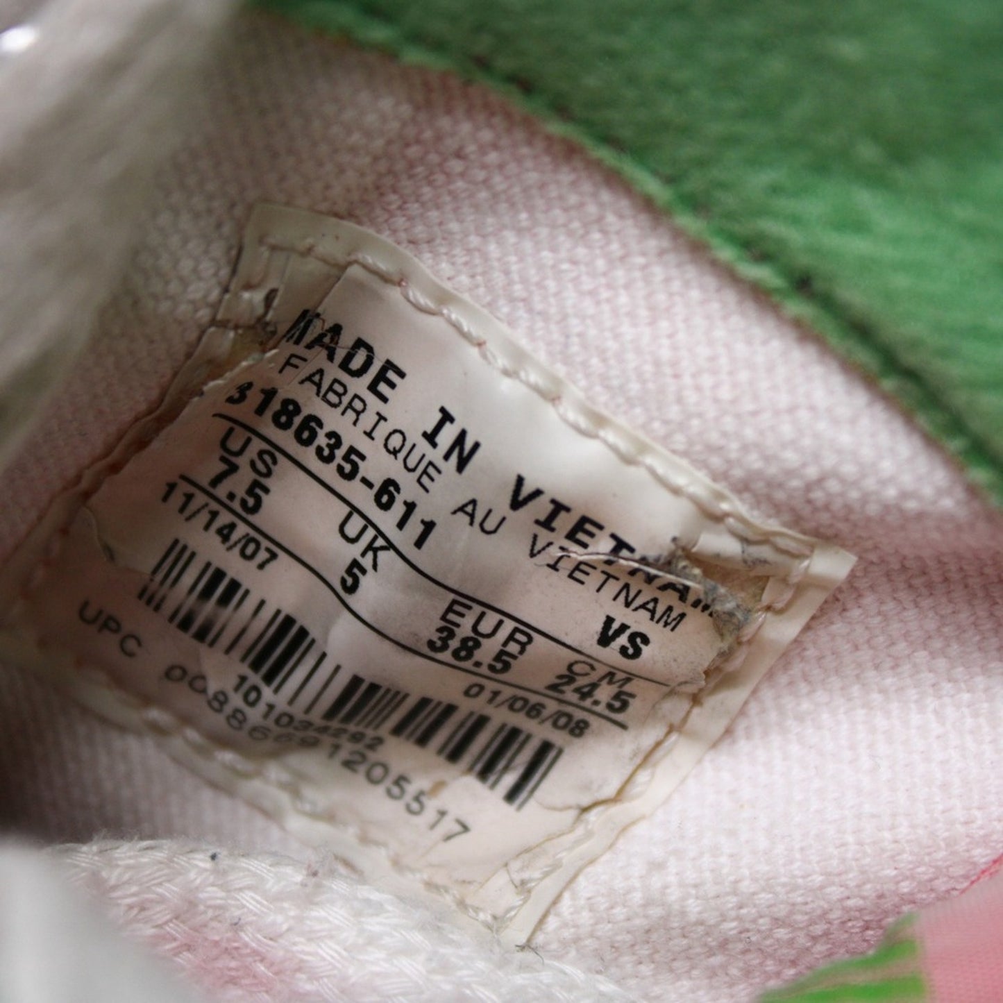 Nike Outbreak High Top Sneakers Womens 7.5 Pink Green 318635-611 Retro Canvas