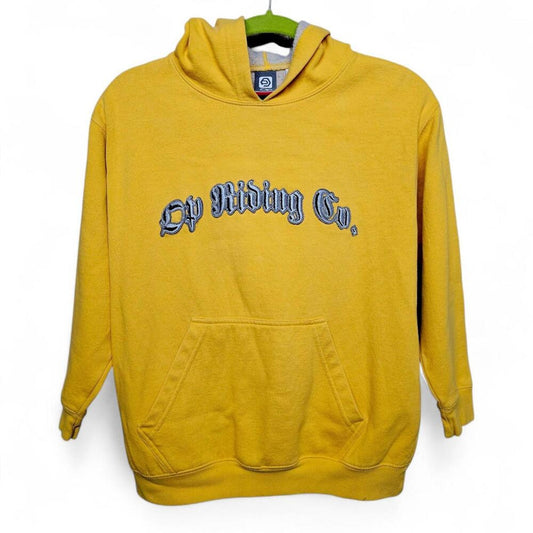 OP Ocean Pacific Co. Yellow Embroidered Logo Hoodie Sweatshirt Medium