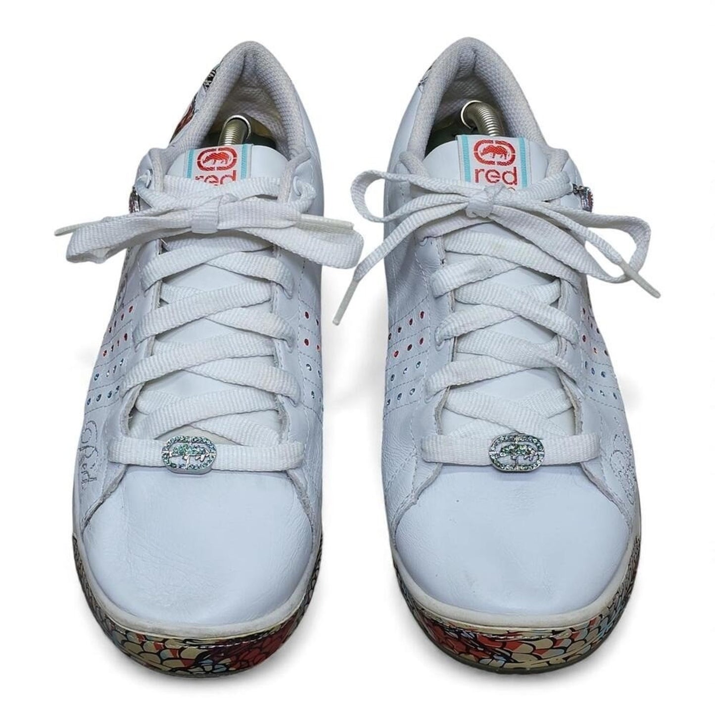 Ecko Red‎ Women's White Leather Koi Fish Rhinestone Sneakers Size 10
