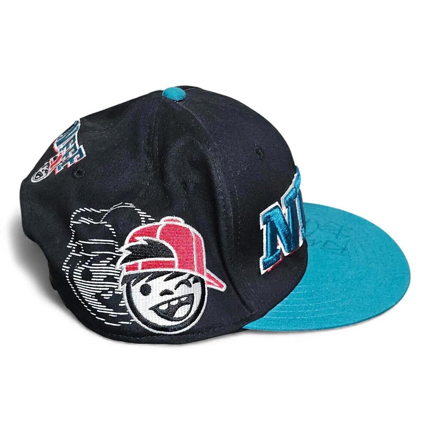 NEFF Headwear Snapback Hat Mens Black Teal Embroidered Logo Signed by Riff Raff