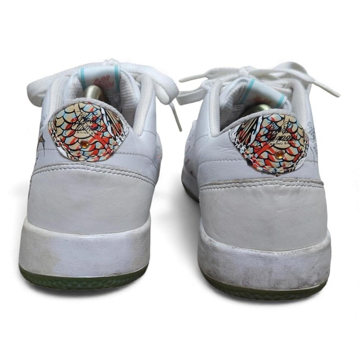 Ecko Red‎ Women's White Leather Koi Fish Rhinestone Sneakers Size 10