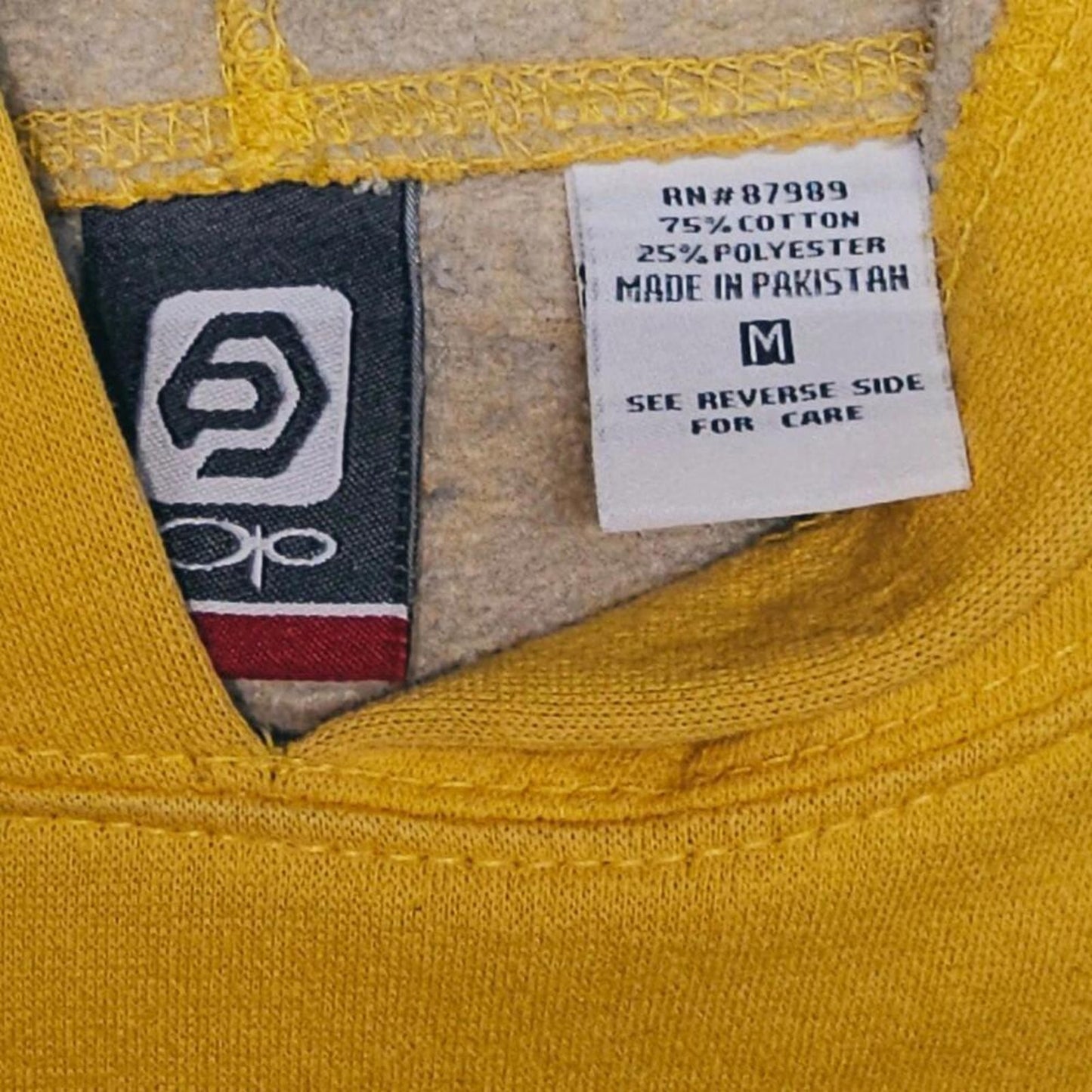 OP Ocean Pacific Co. Yellow Embroidered Logo Hoodie Sweatshirt Medium