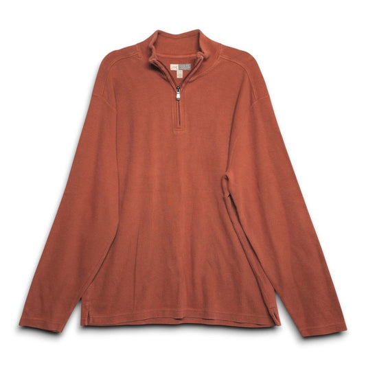 Joseph‎ Abboud Men's Quarter Zip Pullover Sweater Rust Orange XL