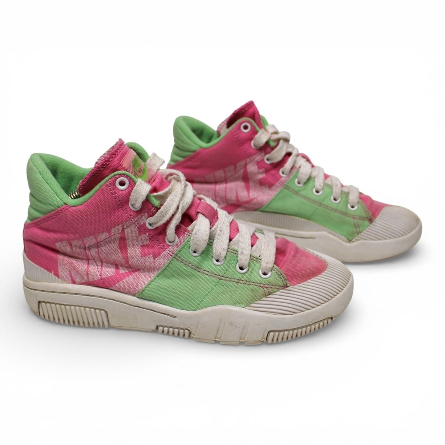 Nike Outbreak High Top Sneakers Womens 7.5 Pink Green 318635-611 Retro Canvas