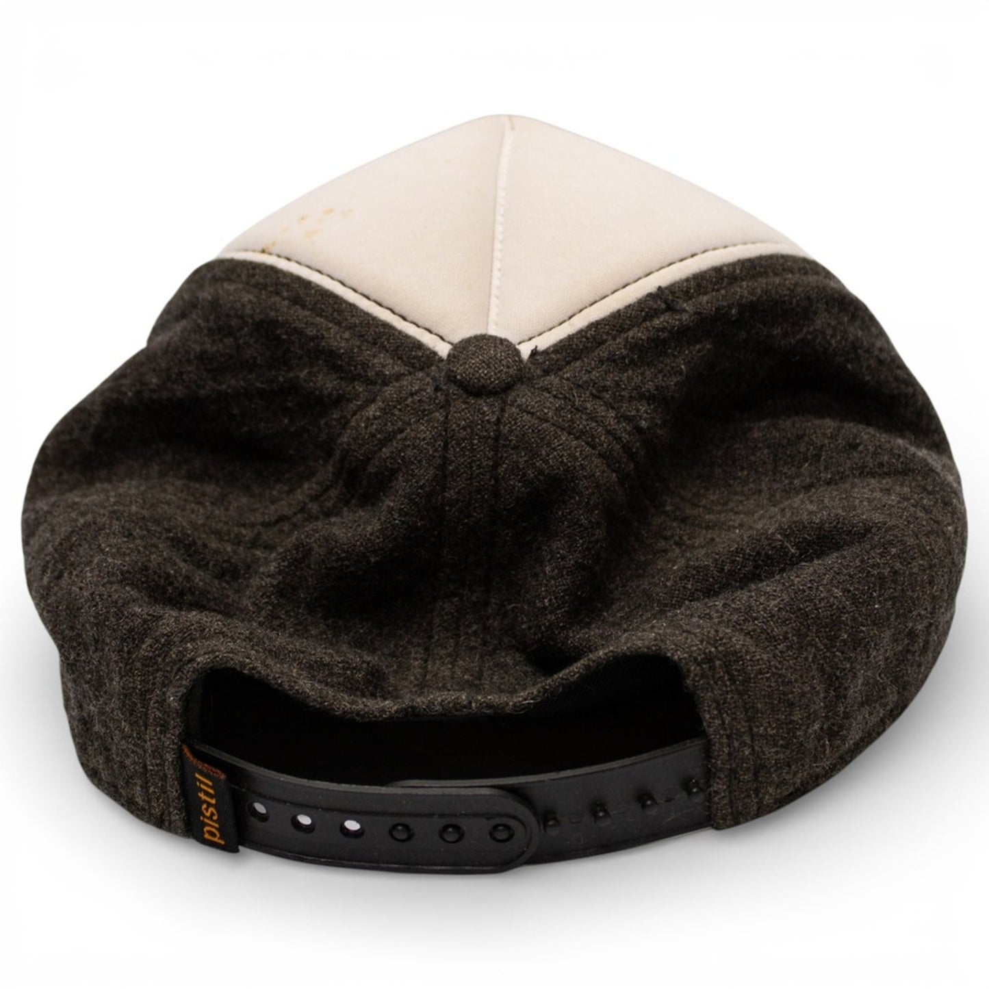 Pistil Buffalo Trucker Hat Unisex Adjustable Brown Cream Wool Blend Snapback
