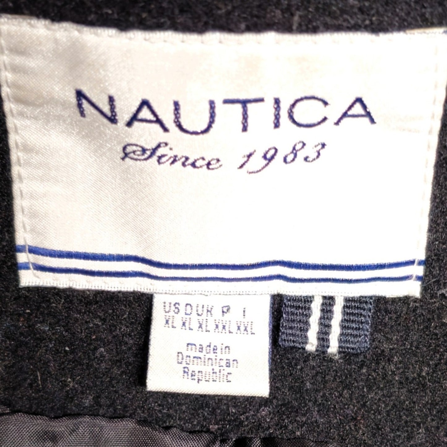 Nautica Women's Dark Gray Wool Blend Duffle Coat Toggle Closure Hooded Size XL