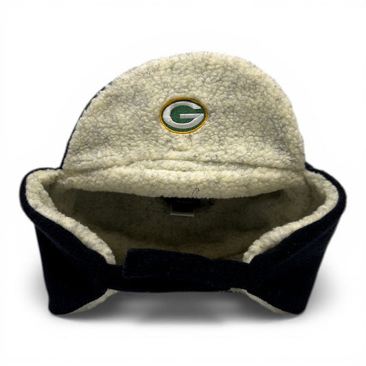 Reebok Green Bay Packers Trapper Hat Mens L/XL Black Sherpa Fleece NFL Excellent