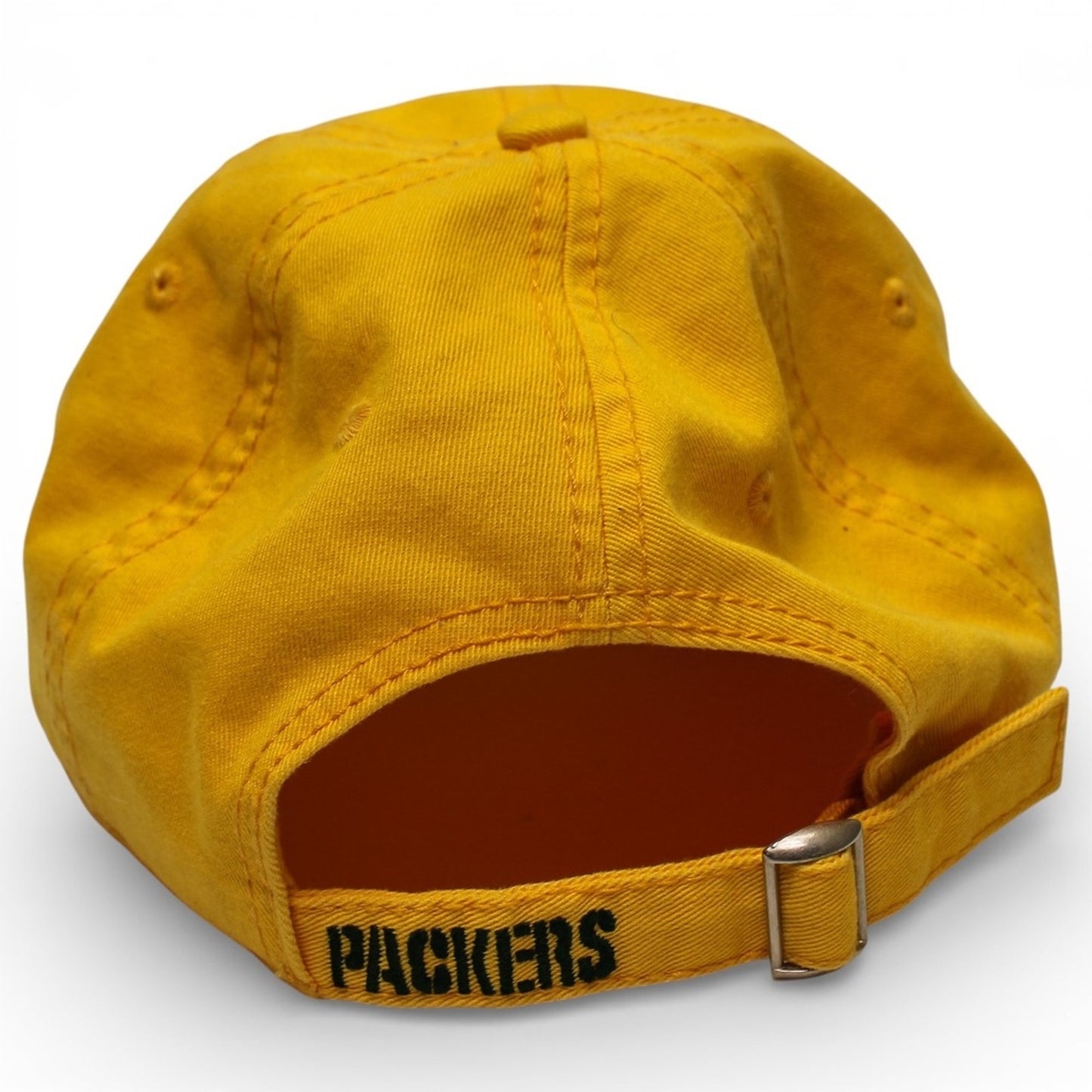 NFL Team Apparel Green Bay Packers Hat Adult OSFM Yellow Distressed Strapback