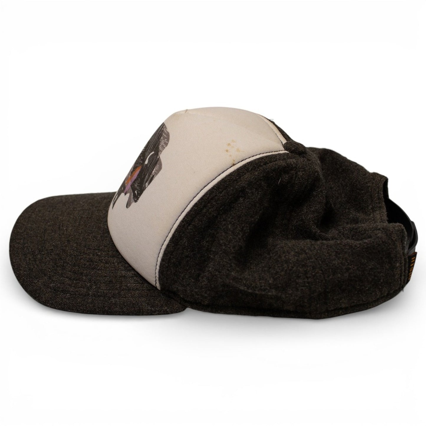 Pistil Buffalo Trucker Hat Unisex Adjustable Brown Cream Wool Blend Snapback