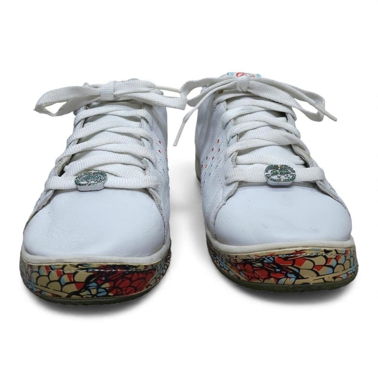 Ecko Red‎ Women's White Leather Koi Fish Rhinestone Sneakers Size 10