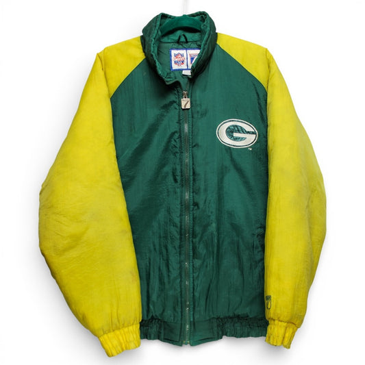Logo 7 Green Bay Packers Jacket Mens Large Green Yellow Good Vintage 90s NFL
