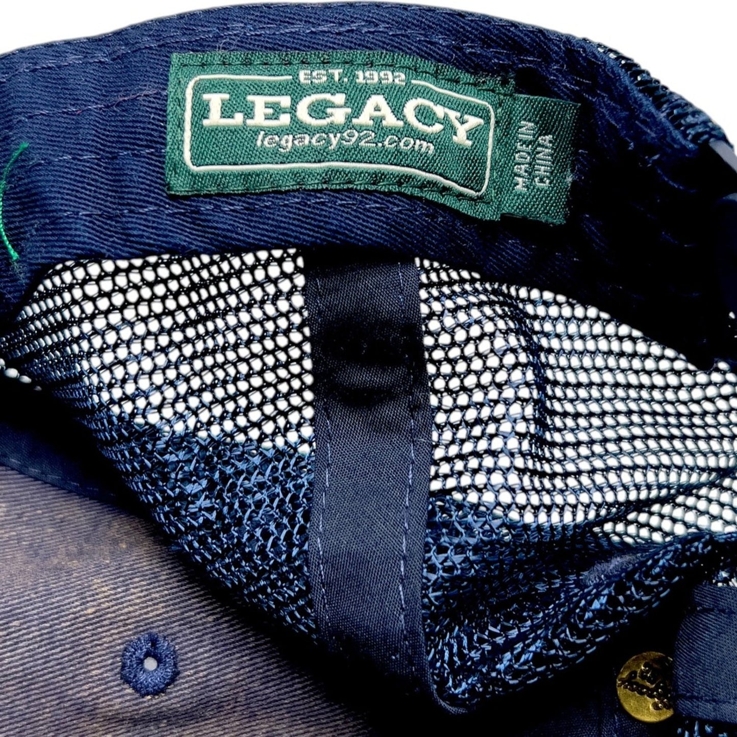 Legacy Old Favorite Trucker Hat Mens OSFA Navy Blue Like New PURUS Patch Cap