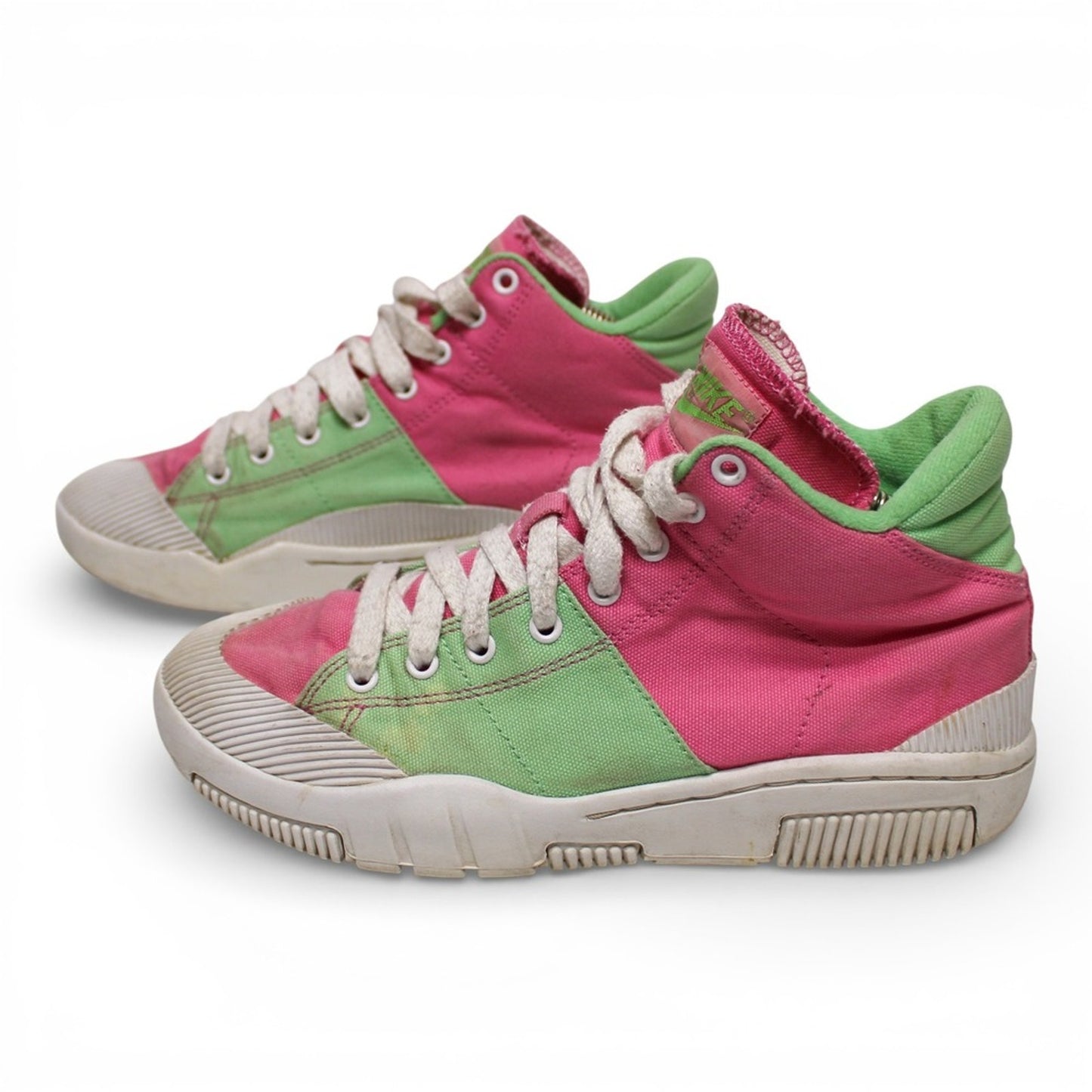 Nike Outbreak High Top Sneakers Womens 7.5 Pink Green 318635-611 Retro Canvas